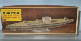 Vintage Pyro Plastics Toy Model The Monitor Civil War Iron Clad Ship.  Old Boat