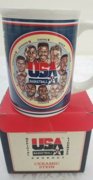 1992 Olympic Dream Team Coffee Mug Usa Basketball Jordan Bird Magic Ewing