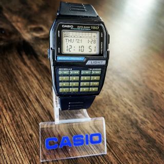 Vintage 1996 Casio Dbc - 150 Digital Data Bank Calculator Watch,  Module 1477