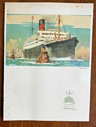 February 17,  1938 R.  M.  S.  Queen Mary Luncheon Menu - Cunard Line
