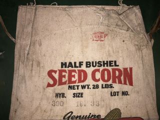 Vintage Seed Corn Bag Sack Pfister Hybrids Half Bushel Associated Growers 2