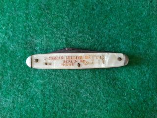 Vintage Pocket Knife Advertising Berlin Milling Co Md Maryland