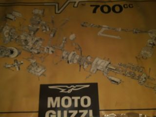 Vintage Moto Guzzi Engine " Blow Up " Poster V700 18 " X27 "