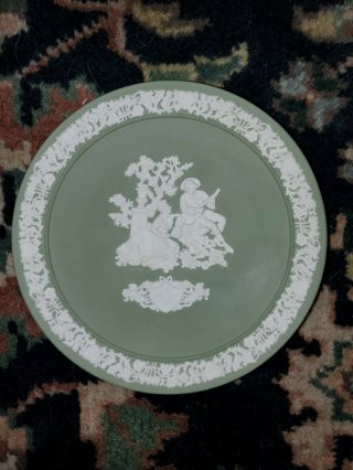 Vintage Wedgwood Jasperware My Valentine Plate Ltd Ed 1986 England Sage Green