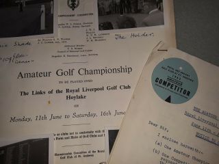 62 Amateur Golf Championship,  The Royal Liverpool Golf Club & Competitors Notice
