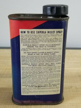 Vintage Standard Oil Co.  Superla Insect Spray Can,  Half Pint,  Empty