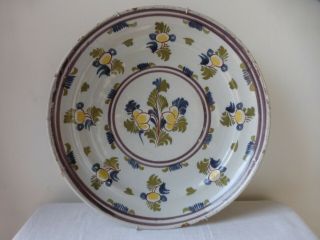 Ancien Plat Creux En Faience Nord France.  Céramique.  35 Cm.  Antique Ceramic Dish