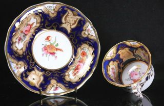 Antique Possibly Coalport Duo Coffee Cup And Saucer Circa 1820