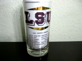 Vintage 1965 Lsu Tigers Football Schedule & Bowl Record Old Glass