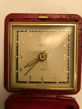 1960s Bradley Alarm Travel Clock Vintage Wind Up 2