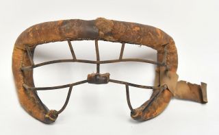 Vintage Metal Frame Leather Padding Baseball Catchers Mask Eye Protector