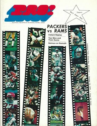 1970 10/18 Football Program,  Los Angeles Rams Green Bay Packers Lambeau Field Gd