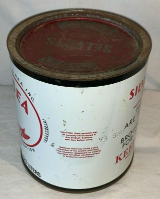 ANTIQUE SILVER SEA OYSTERS TIN LITHO 1GAL CAN PITTSBURGH PA SEAFOOD FISH GROCERY 2