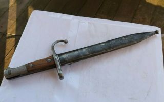 Rare Vintage Antique 16 " Military Bayonet Wwi Knife & Sheath Asfa 19415 Wartime