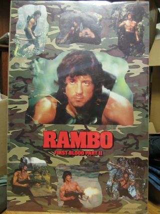 Vintage 1985 Movie Poster Rambo First Blood Part Ii 10537