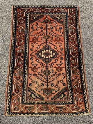 Antique Hand Knotted Wool Rug 2’ X 4’