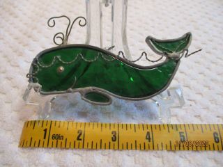 Vintage Stained Glass Whale Suncatcher