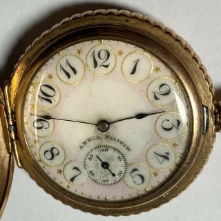 Antique 1892 American Waltham Pocket Watch Enamel Dial 6s 11j Grade L Model 1890