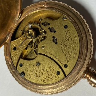 Antique 1892 American Waltham Pocket Watch Enamel Dial 6s 11j Grade L Model 1890 3