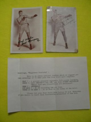 Vintage Jack Dempsey Signed Card And Postcard