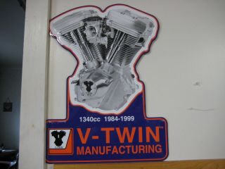 V - Twin Harley Davidson Evolution Engine Tin Sign Evo Motor Metal Plaque 48 - 0030