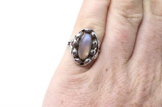 A Cool Antique Arts & Crafts Sterling Silver 925 Moonstone Statement Ring 24963