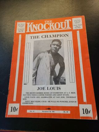 The Knockout Vol.  15 48 November 1941 Joe Louis Champion Cover San Francisco