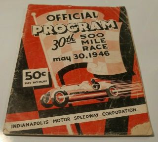 Official 1946 Indy 500 Racing Program George Robson Indy 500 Race Winner