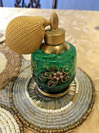 Vintage Atomizer Perfume Bottle West Germany 1400/9 - Green Gold Usa
