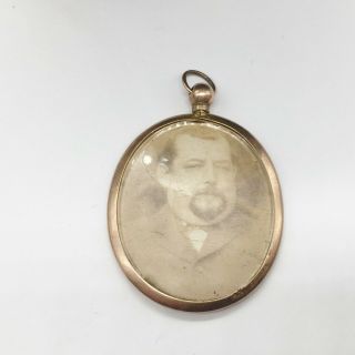 Antique Victorian Rose Solid 9ct Gold Photo Locket Pendant For Necklace