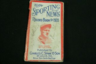 Vintage 1928 Sporting News Record Book Lou Gehrig Baseball Schedule