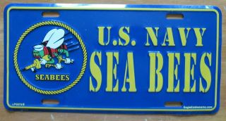 2004 Military Us Navy Sea Bees Booster License Plate