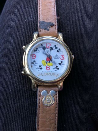 Vintage Disney Lorus Quartz Mickey Mouse Watch With Mickey Watch Band