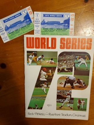 1972 World Series Program And Game Stubs