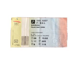 1992 Barcelona Olympics Men’s Handball Final Ticket Stub Unified Sweden France