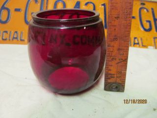 Vintage Ruby Red Glass Globe For Dietz Lantern Rr Railroad 2.  5 "