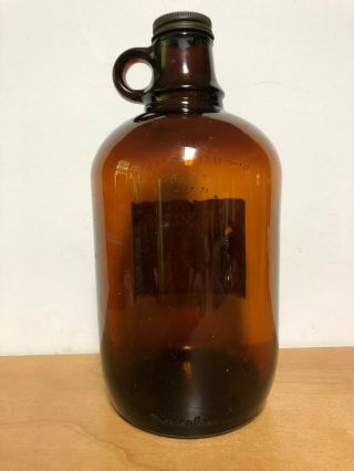 Vintage Amber Half Gallon Jug with Label and Lid - St.  Louis,  Mo 2