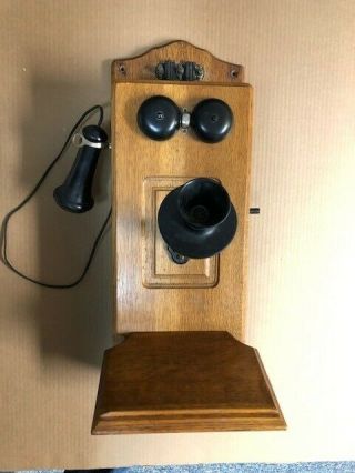 Antique Stromberg Carlson Tel.  Mfg.  Co.  1907 Oak Wall Telephone.  Wood.