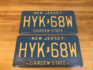 Vintage Matching Set Of Jersey License Plates