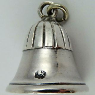 Antique English Victorian Sterling Silver Chatelaine Watch Fob Pendant Bell
