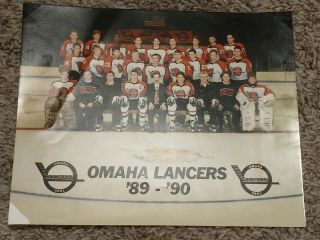 1989 - 1990 Omaha Lancers Hockey Team Photo 8x10 Ushl