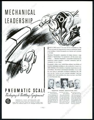 1937 Greyhound Dog Racing Track Rabbit Art Pneumatic Scale Vintage Print Ad