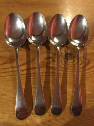 4 X Vintage Epns Silver Plate Dessert Spoons 19cm