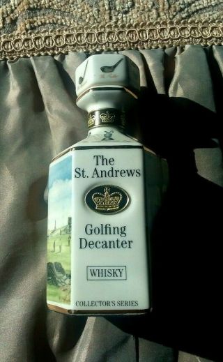 Miniature St.  Andrews 5 " Golfing Whiskey Decanter Pointers Of London/ Edinburgh