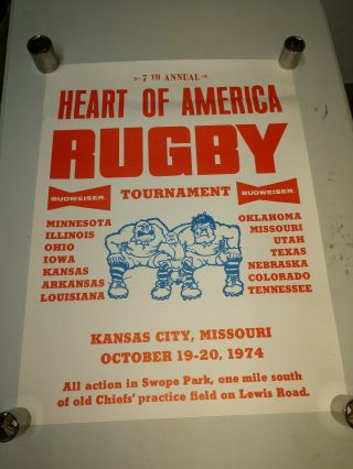 1974 Heart Of America Rugby Tournament Poster