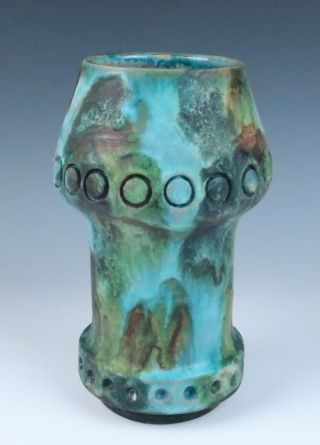 Vintage Alvino Bagni Raymor Sea Garden Italian Art Pottery Vase 1439 Mcm Teal