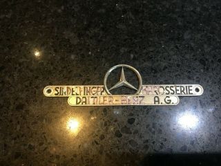 Vintage Sindelfinger Karosserie Daimler - Benz A.  G.  Boby Emblem