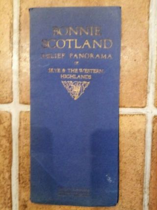 Vintage Bonnie Scotland Relief Panorama Skye & Western Highlands Map