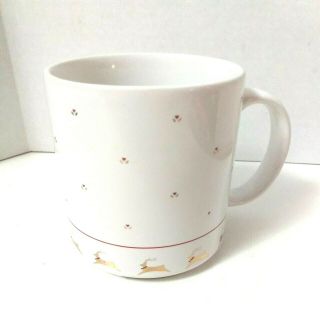 Vintage Michel & Company Gold Reindeer Christmas Holiday Mug Teacup Rare