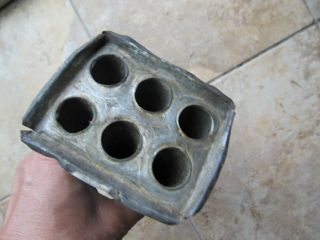 , Early C1780 Antique Colonial 6 Tube Tin Candle Mold,  Handmade,  Hearthware